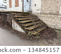 Abandoned old stairs in Kaunas city 134845157