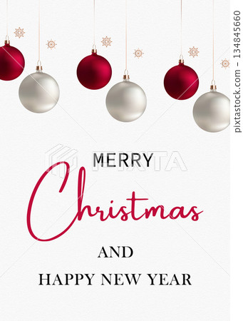Festive Merry Christmas and Happy New Year Holiday Background Illustration 134845660