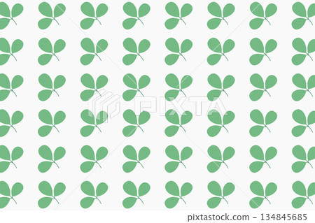 Seamless Green Clover Pattern on White Background for St Patricks Day 134845685