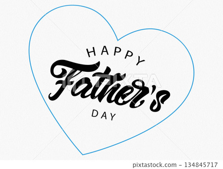 Happy Fathers Day greeting card with heart shaped decoration vector illustration 134845717