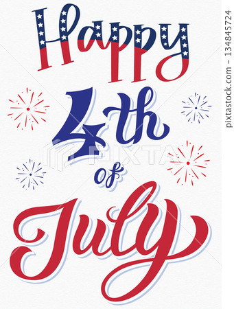 Patriotic Happy 4th of July Celebration Design Illustration Art 134845724