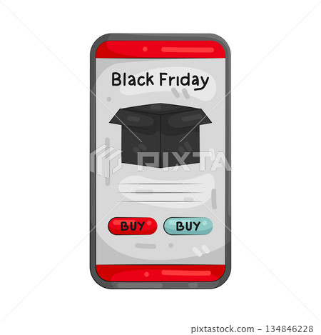 Illustration of black friday sale on mobile phone Illustration of black friday sale on mobile phone 134846228