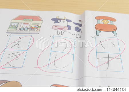 Japanese homework for first grade elementary school students 134846284