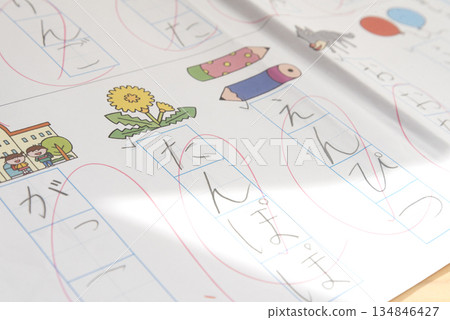 Elementary school Japanese homework printout Elementary school Japanese homework printout 134846427