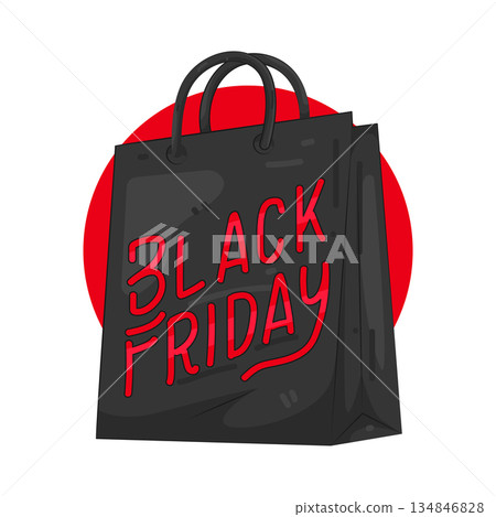 Illustration of black friday bag Illustration of black friday bag 134846828