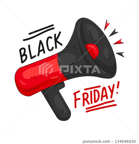 Illustration of Black Friday promotion  134846830
