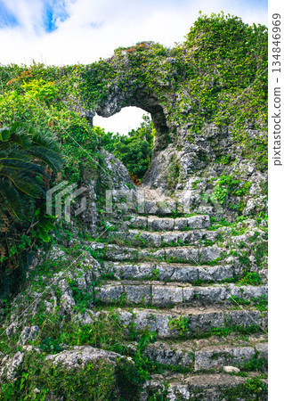 Scenery of Tamagusuku Castle ruins 134846969