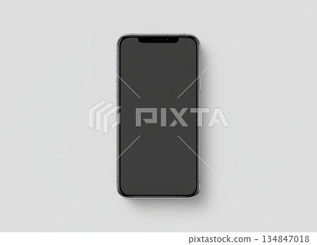 白色背景上的空白智慧型手機螢幕模型。非常適合用於使用者介面和廣告設計。 134847018