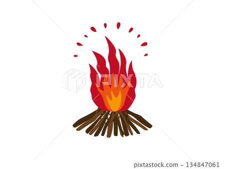 簡單的篝火圖像插圖 134847061