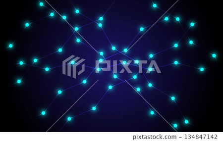 Abstract AI Network Connections with Glowing Nodes on Dark Background Abstract AI Network Connections with Glowing Nodes on Dark Background 134847142