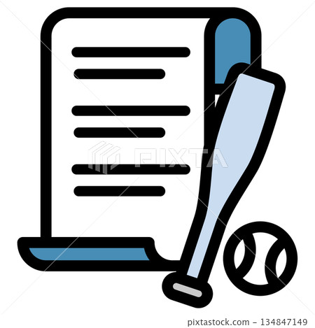 插圖圖示素材集：棒球運動文件 299 134847149