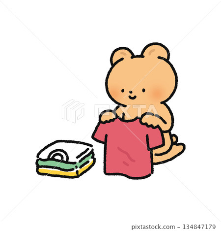 熊折疊衣服 134847179