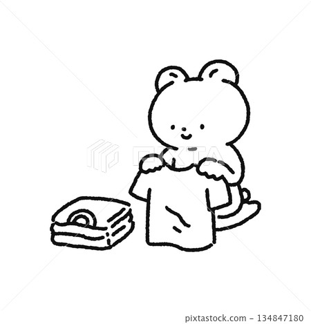 熊折疊洗衣線圖 熊折疊洗衣線圖 134847180