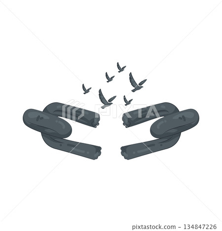 Illustration of broken chain Illustration of broken chain 134847226