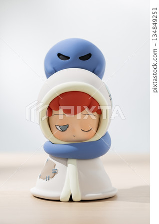EMOR Art Toy Figure Child Wrapped in Blanket with Spirit Companion 134849251