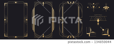 Art deco Great Gatsby style borders set Art deco Great Gatsby style borders set 134850044