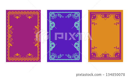 Colorful Mexican frames collection Colorful Mexican frames collection 134850078