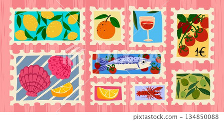 Amalfi coastal stamp collection Amalfi coastal stamp collection 134850088
