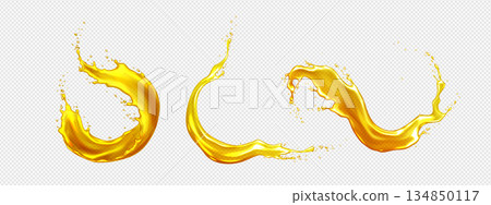 Orange juice splashes on transparent background 134850117