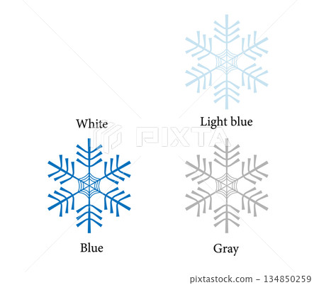 Winter illustration material: Snowflake set No.3 Winter illustration material: Snowflake set No.3 134850259