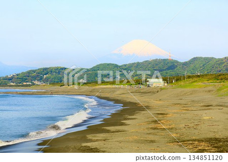 The sacred mountain "Fugaku" seen from Hiratsuka Fishing Port... [Mount Fuji] 134851120