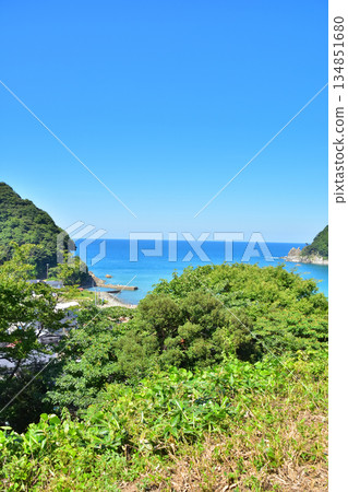 Hyogo Prefecture, view of the Sea of Japan near JR San'in Main Line Yobe Station 134851680