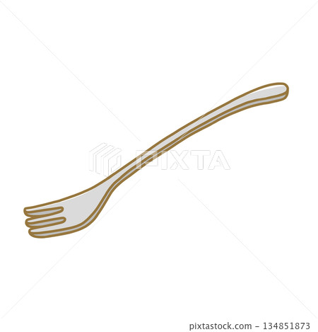 Simple fork illustration (cutlery material) 134851873