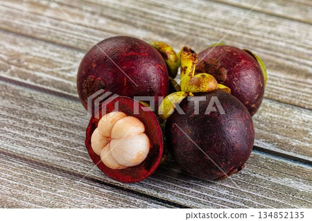 Juicy exotic sweet ripe mangosteen 134852135