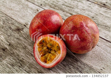 Ripe sweet juicy exotic maracuya 134852137