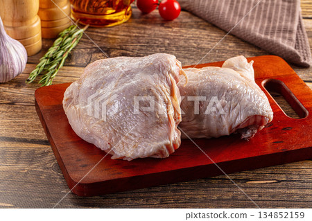 Raw chicken thighs for cooking Raw chicken thighs for cooking 134852159