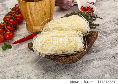 Dry Raw rice noodles Funchosa 134852225