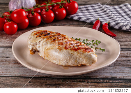 Grilled chicken breast fillet steak Grilled chicken breast fillet steak 134852257