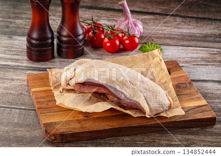 Raw duck breast fillet for cooking Raw duck breast fillet for cooking 134852444