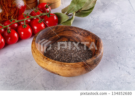 Vegan superfood dry chia seeds Vegan superfood dry chia seeds 134852680