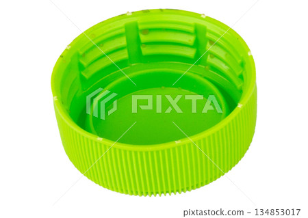 Green bottle cap isolated on white background recycle Green bottle cap isolated on white background recycle 134853017