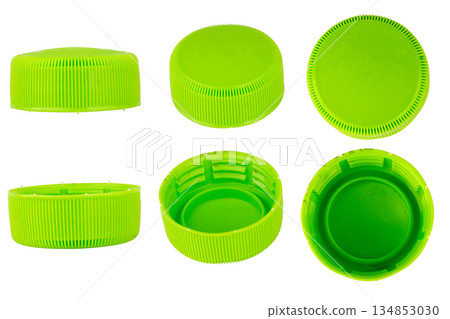 Green bottle cap isolated on white background recycle 134853030