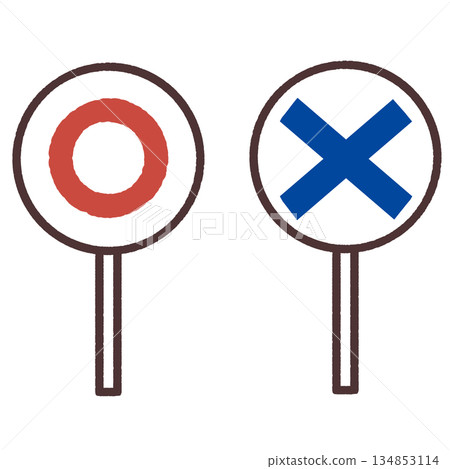 Circle and cross card illustration set Circle and cross card illustration set 134853114