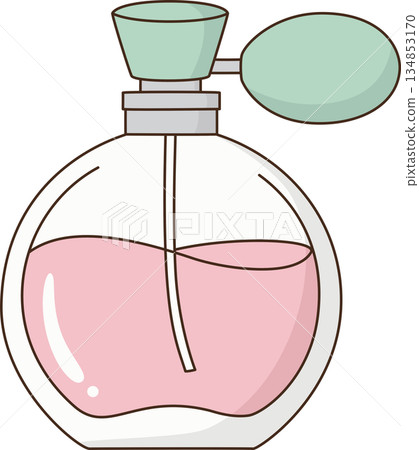 Cute Cartoon Pastel Perfume Bottle Illustration for Beauty and Fragrance 134853170