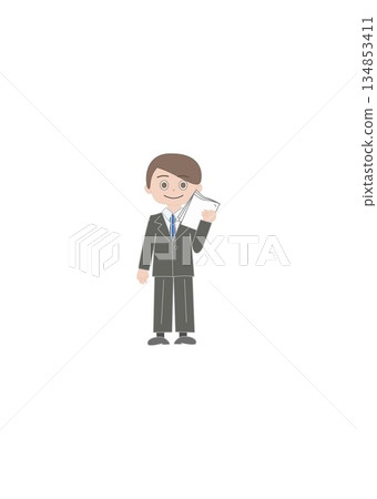 A man in a suit holding documents A man in a suit holding documents 134853411