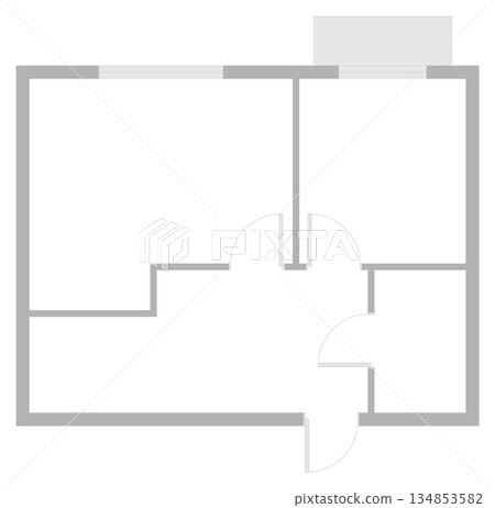 Outline vector plan of contemporary apartment with multiple rooms. Black and white architecture floor design for house or flat. Blueprint for interior planning and construction visualization Outline vector plan of contemporary apartment with multiple rooms. Black and white architecture floor design for house or flat. Blueprint for interior planning and construction visualization 134853582