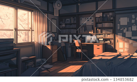 Retro Bedroom 134853682