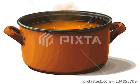 熱氣騰騰的咖哩，蒸氣裊裊升起。 134853709