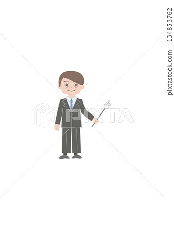 一個穿西裝的男人正在解釋 134853762