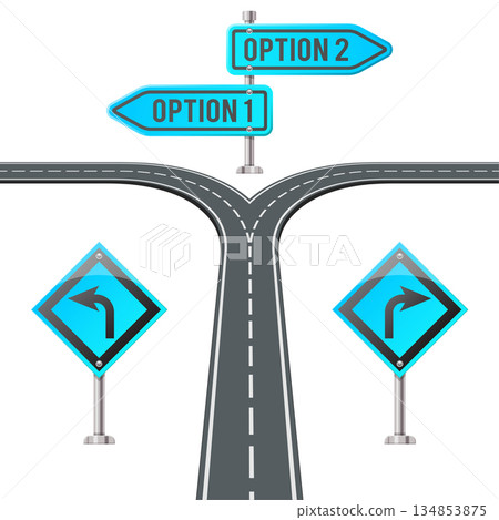 Timeline Road Infographics with Signposts Timeline Road Infographics with Signposts 134853875