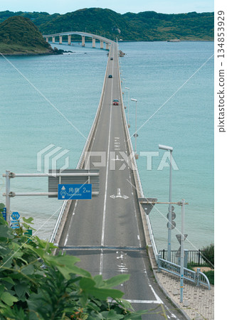 Tsunoshima Bridge spanning the sea 134853929