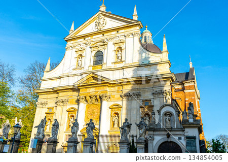 Church of the Holy Apostles Peter and Paul in Krakow, Poland. Baroque architecture Church of the Holy Apostles Peter and Paul in Krakow, Poland. Baroque architecture 134854005