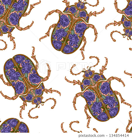 seamless pattern with beetle seamless pattern with beetle 134854414