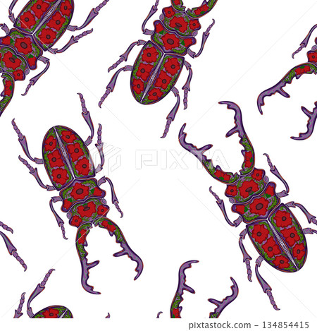 seamless pattern with dragonflies 134854415