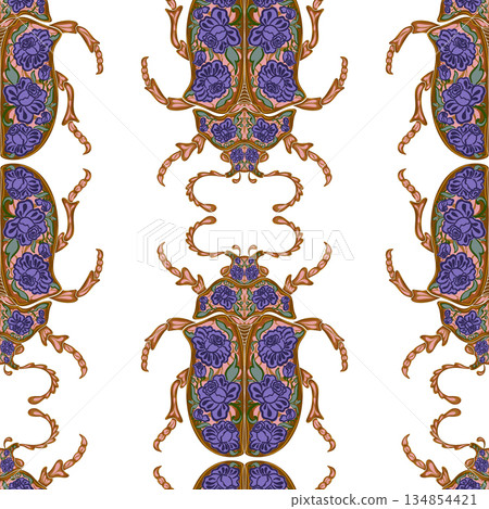 seamless pattern with crabs 134854421