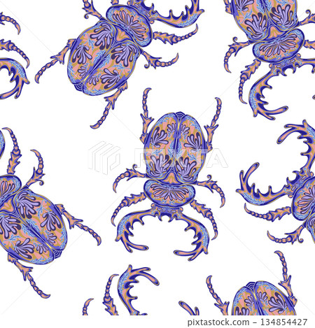 seamless pattern with crabs 134854427